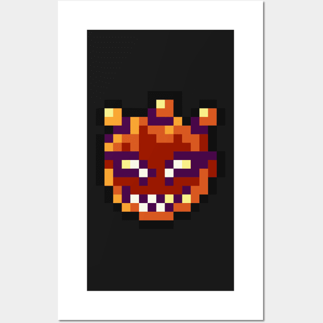 8-Bit Fireball Wall Art by ergilHoban9